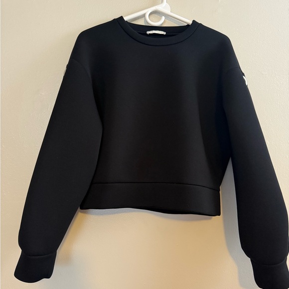Zara Black Sweatshirt with Silver Accents - Picture 2 of 4